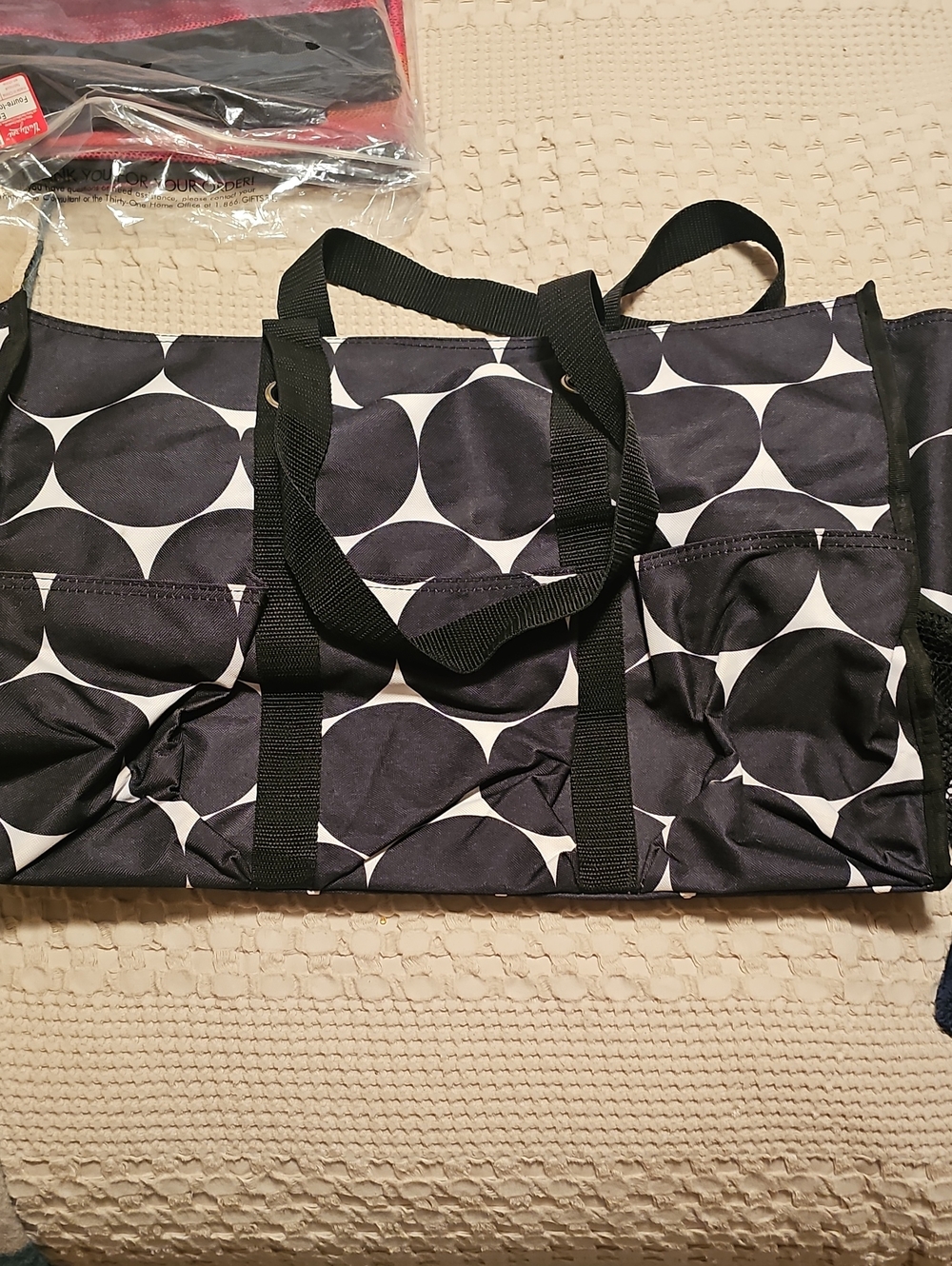 thirty-one Black & White Circle-Print Super OrganizingTote